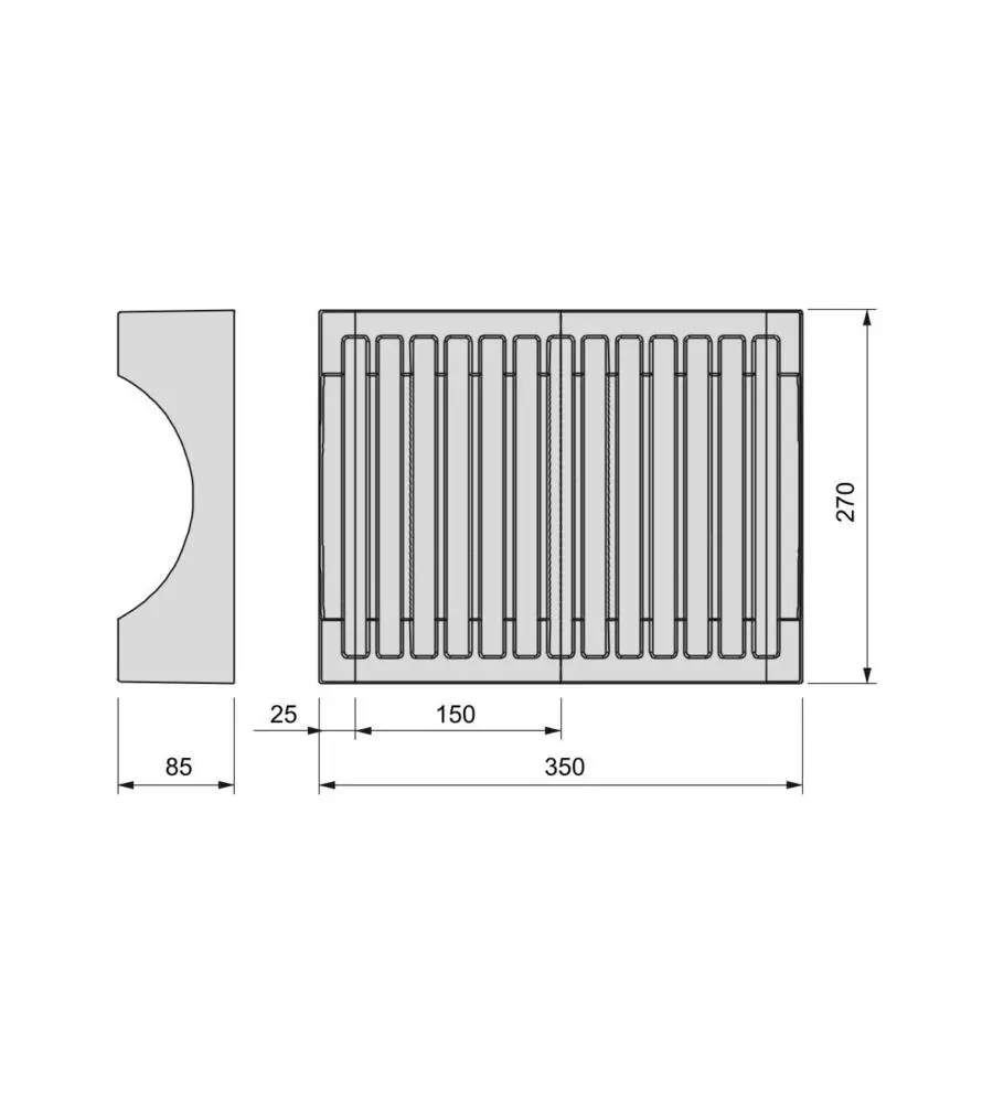 Organizer per piatti in plastica grigia, max 13 piatti