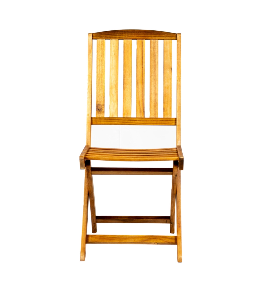 Sedia da esterno pieghevole eurogarden "navis" in legno di acacia 56x43x96 cm
