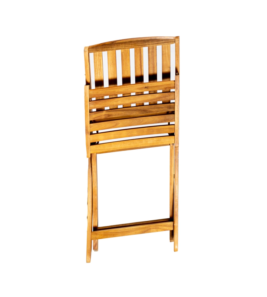 Sedia da esterno pieghevole eurogarden "navis" in legno di acacia 56x43x96 cm