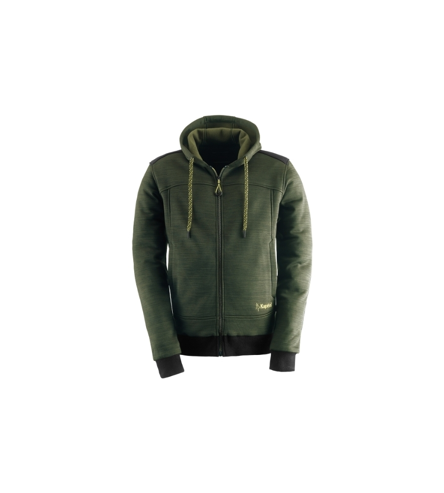 Felpa da lavoro "slick" con cappuccio verde, tg l - kapriol