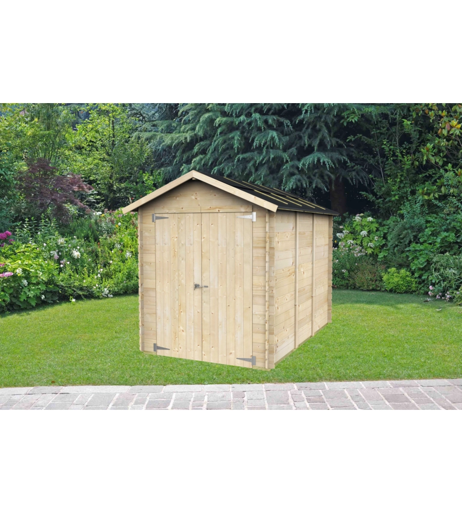 Casetta in legno da giardino alce "fiamma" in abete 178x273x226 cm