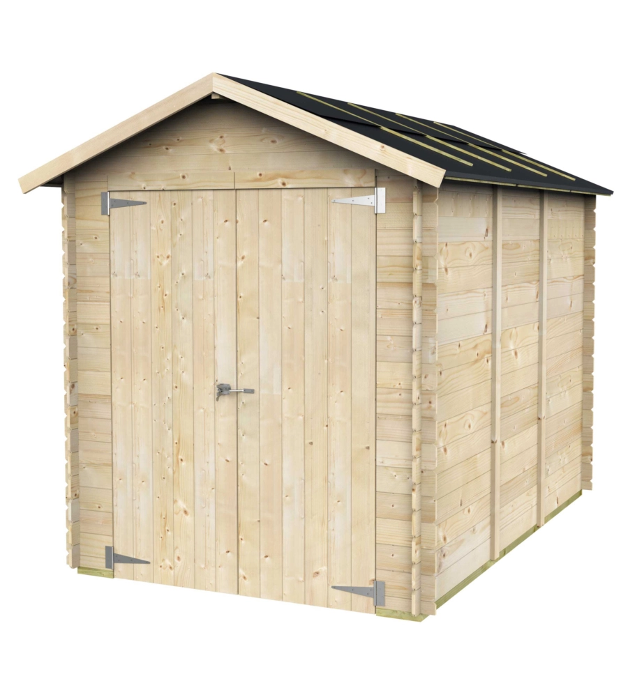 Casetta in legno da giardino alce "fiamma" in abete 178x273x226 cm
