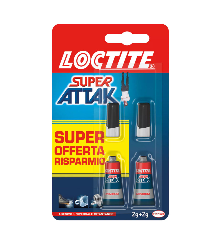 Colla Liquida Trasparente loctite Super Attak, 2+2 Gr - Henkel in vendita  online