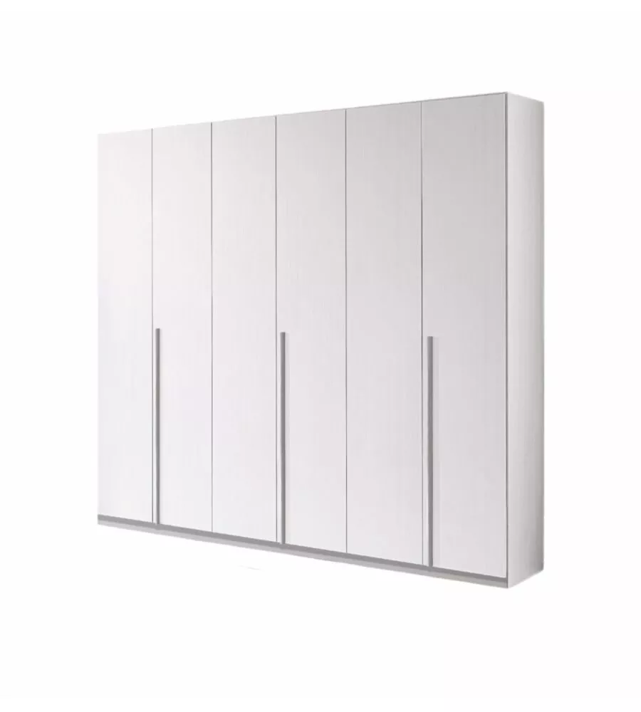 Armadio 6 ante "giotto" bianco graffiato 258x54x240 cm