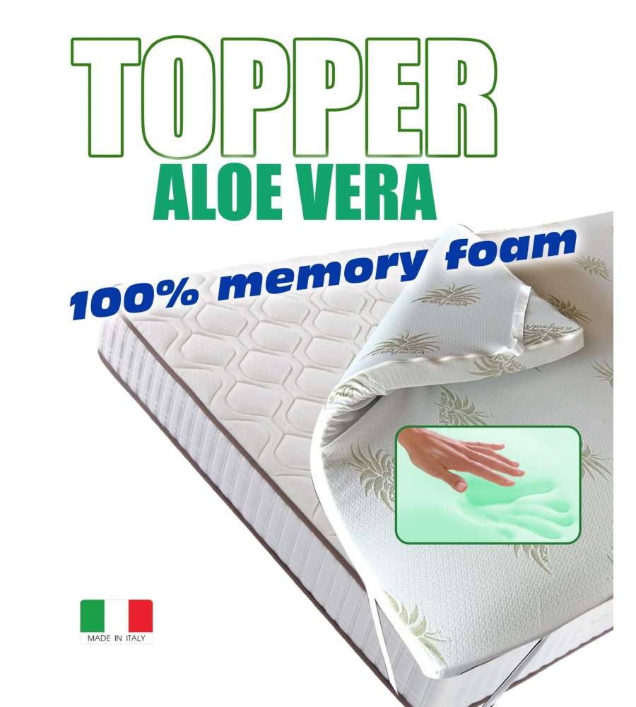 Topper Singolo In Memory Foam Con Aloe, 80x190x5 Cm in vendita online
