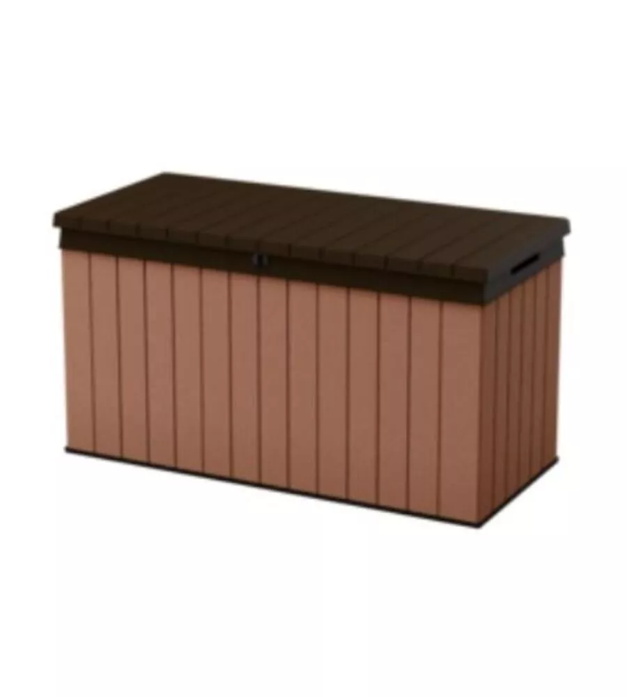 Baule da esterno keter "darwin box 150g" in resina marrone 570 lt 142,9x65,5x78,2 cm