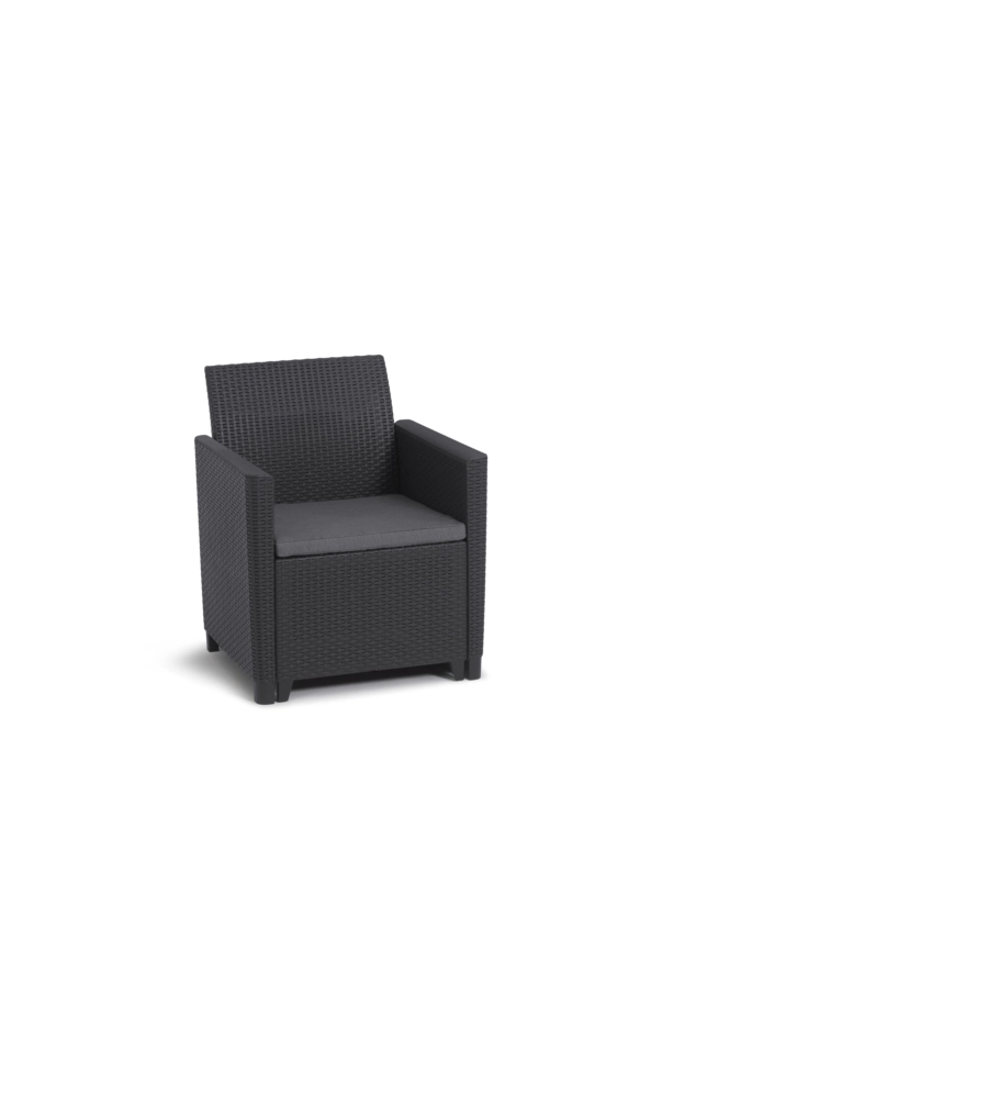 Set da giardino "claire lounge" con 2 poltrone, un divano a 3 posti e tavolo, colore grafite - keter