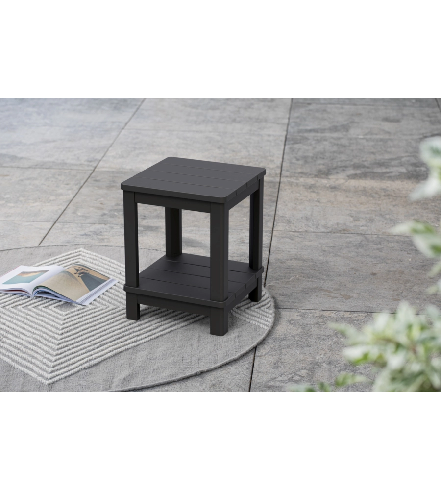 Tavolino da esterno "deluxe side table" colore grafite, 40,5x40,5x57 cm - keter