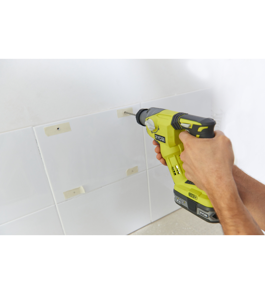 Tassellatore a batteria ryobi "r18sds-125s" con batteria da 2.5 ah e caricabatterie