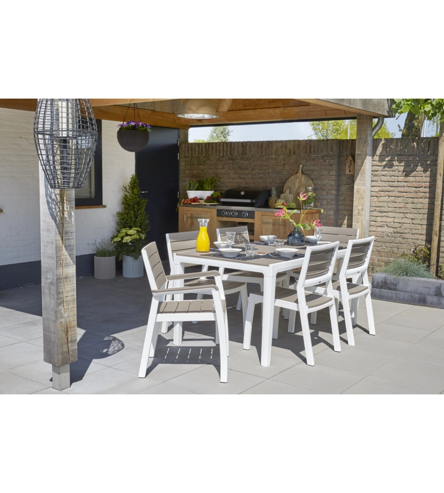 Set 2 sedie da giardino keter "harmony" in polipropilene cappuccino 59x60x86 cm