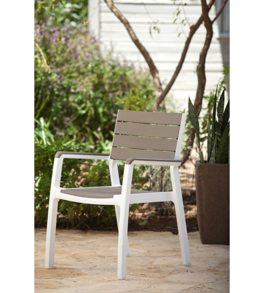 Set 2 sedie da giardino keter "harmony" in polipropilene cappuccino 59x60x86 cm