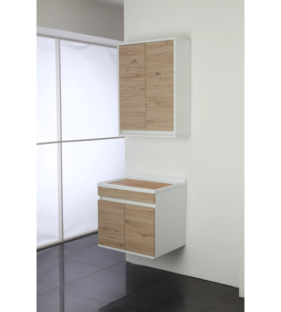 Pensile bagno bianco rovere, 60x24x80 cm