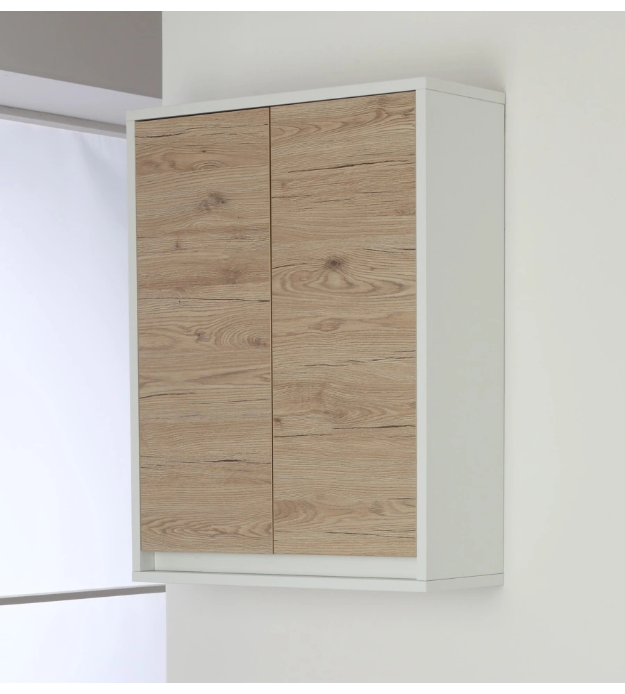 Pensile bagno bianco rovere, 60x24x80 cm