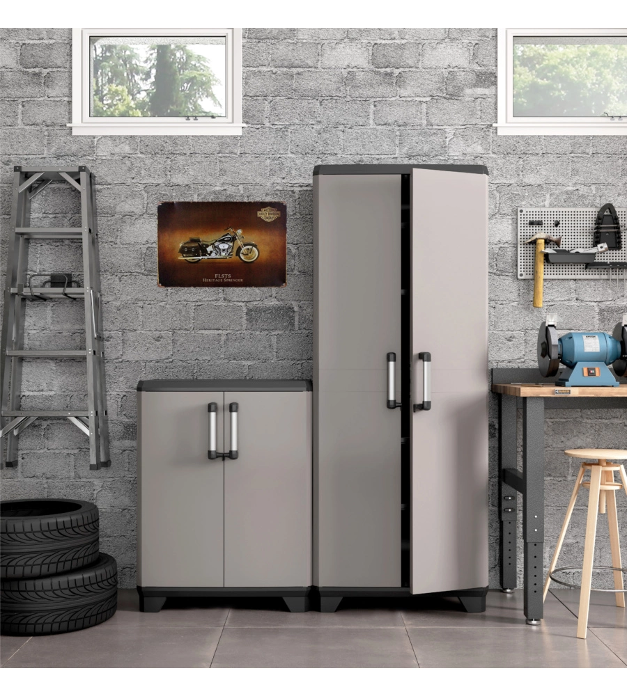 Armadio in resina portascope keter "sistema new" grigio 68x39x173 cm
