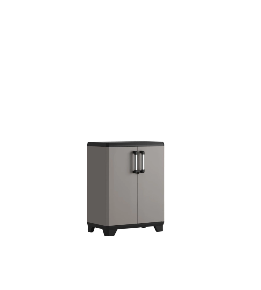 Armadietto Esterno/Interno Adventa - In Resina PVC, 34x40x85cm, Grigio/nero, Made In Italy - Foto 3