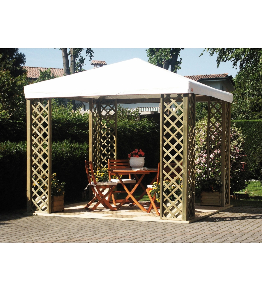 Gazebo da esterno "fox 2022" in legno 3x3 m