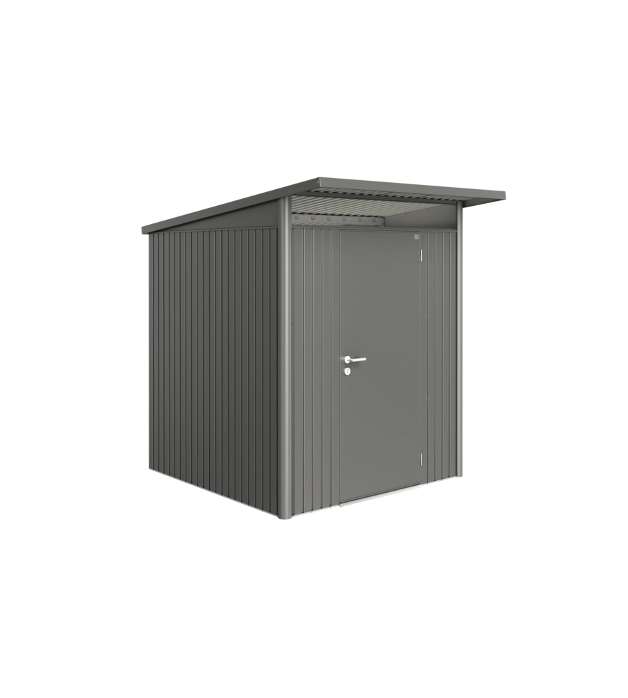 Casetta da giardino biohort "avantgarde a1" in acciaio zincato colore grigio quarzo metallizzato con porta battente semplice 180x220x218 cm