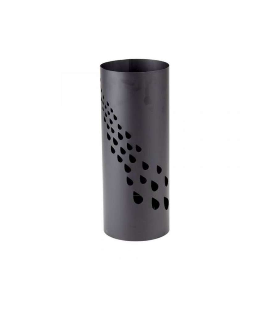 Porta ombrelli nero cilindrico, 19x19x46 cm