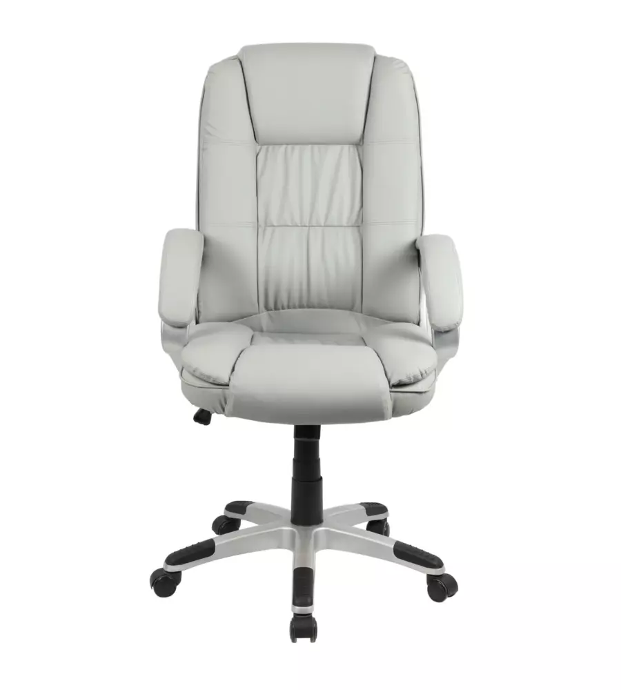 Sedia ufficio bellahome "columbia" con braccioli in ecopelle grigio 66,5x70x109-118 cm