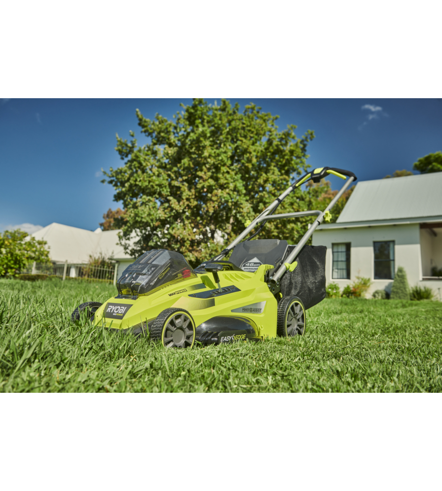 Tagliaerba a batteria trazionato ryobi "rlm36x46h50pg" taglio 46 cm 36v, batteria 5.0 ah inclusa