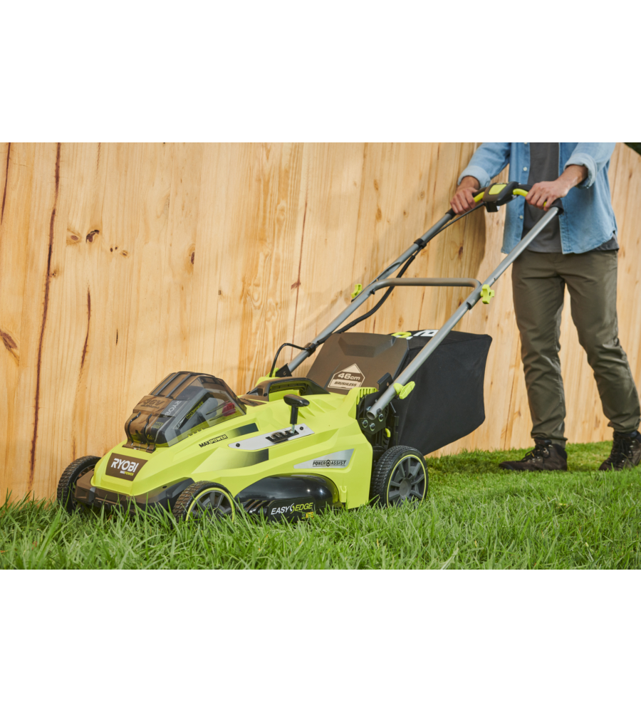 Tagliaerba a batteria trazionato ryobi "rlm36x46h50pg" taglio 46 cm 36v, batteria 5.0 ah inclusa