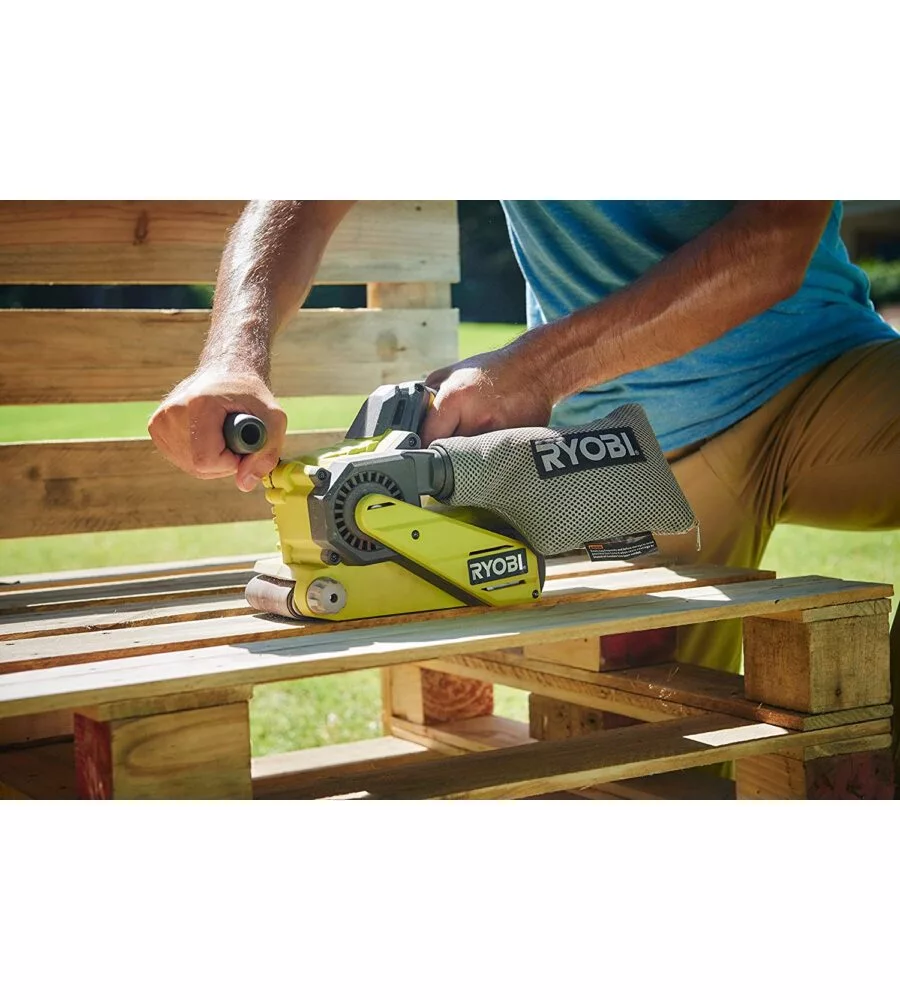 Levigatrice a nastro a batteria ryobi "r18bs-0" 18v 76x457 mm, solo corpo macchina