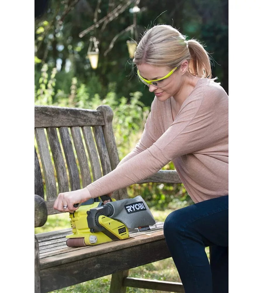 Levigatrice a nastro a batteria ryobi "r18bs-0" 18v 76x457 mm, solo corpo macchina