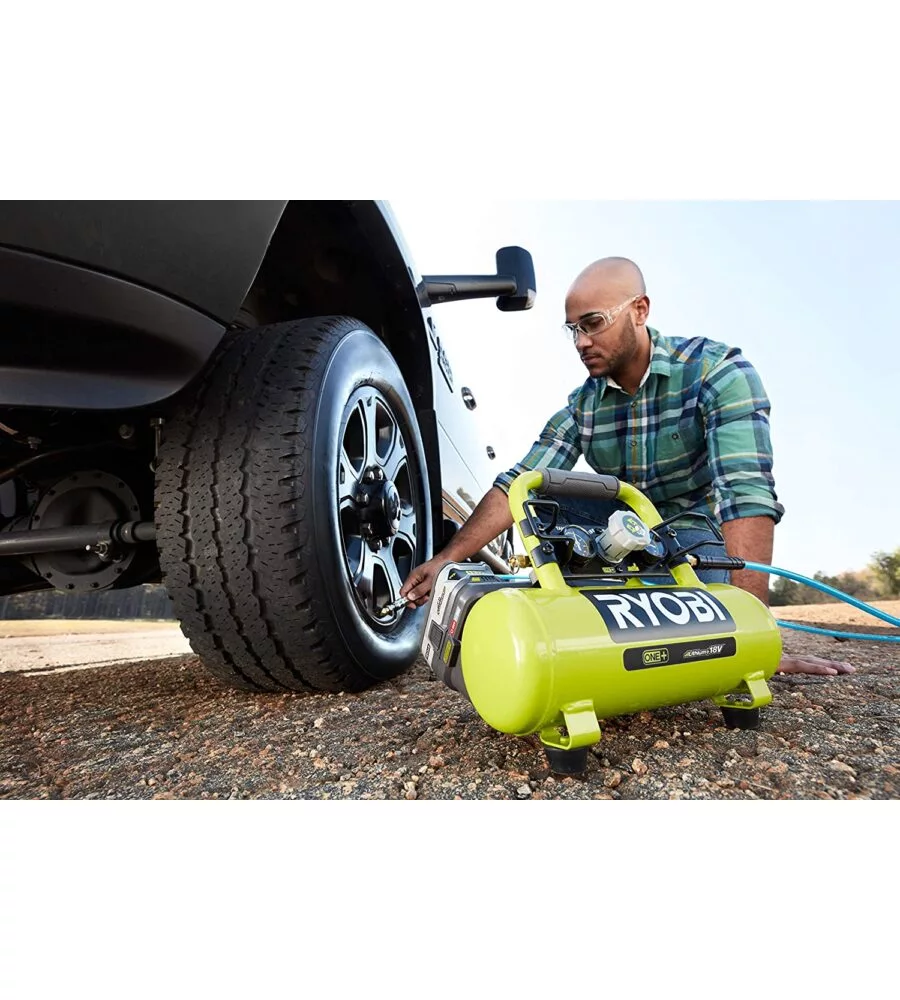 Compressore aria portatile a batteria ryobi "r18ac-0" 3,8l 18v solo corpo macchina