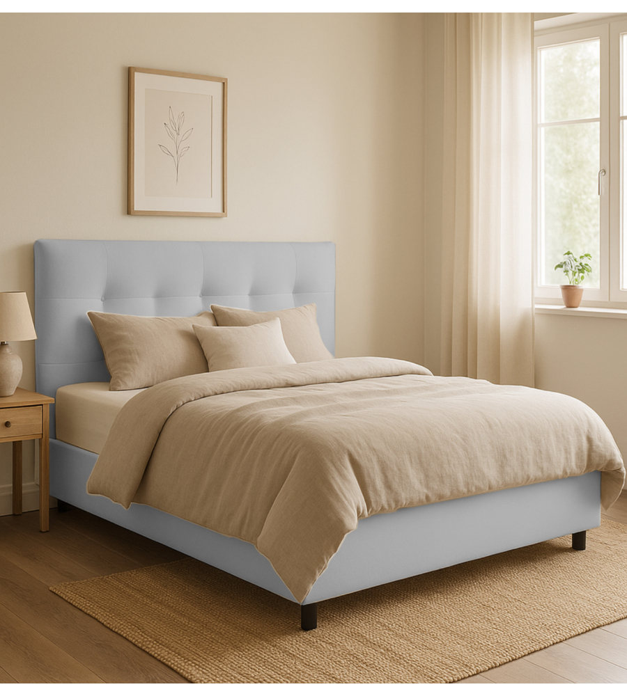 Letto matrimoniale contenitore "easy" perla 160x190 cm