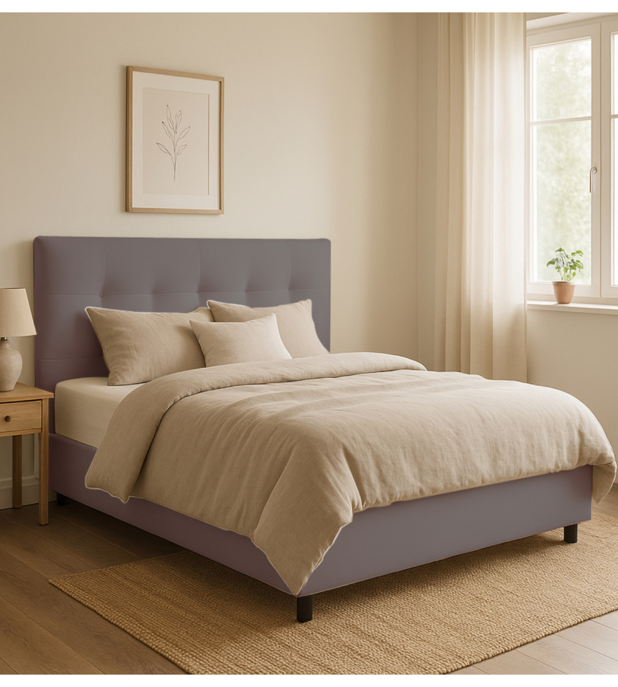 Letto matrimoniale contenitore "easy" tortora 160x190 cm