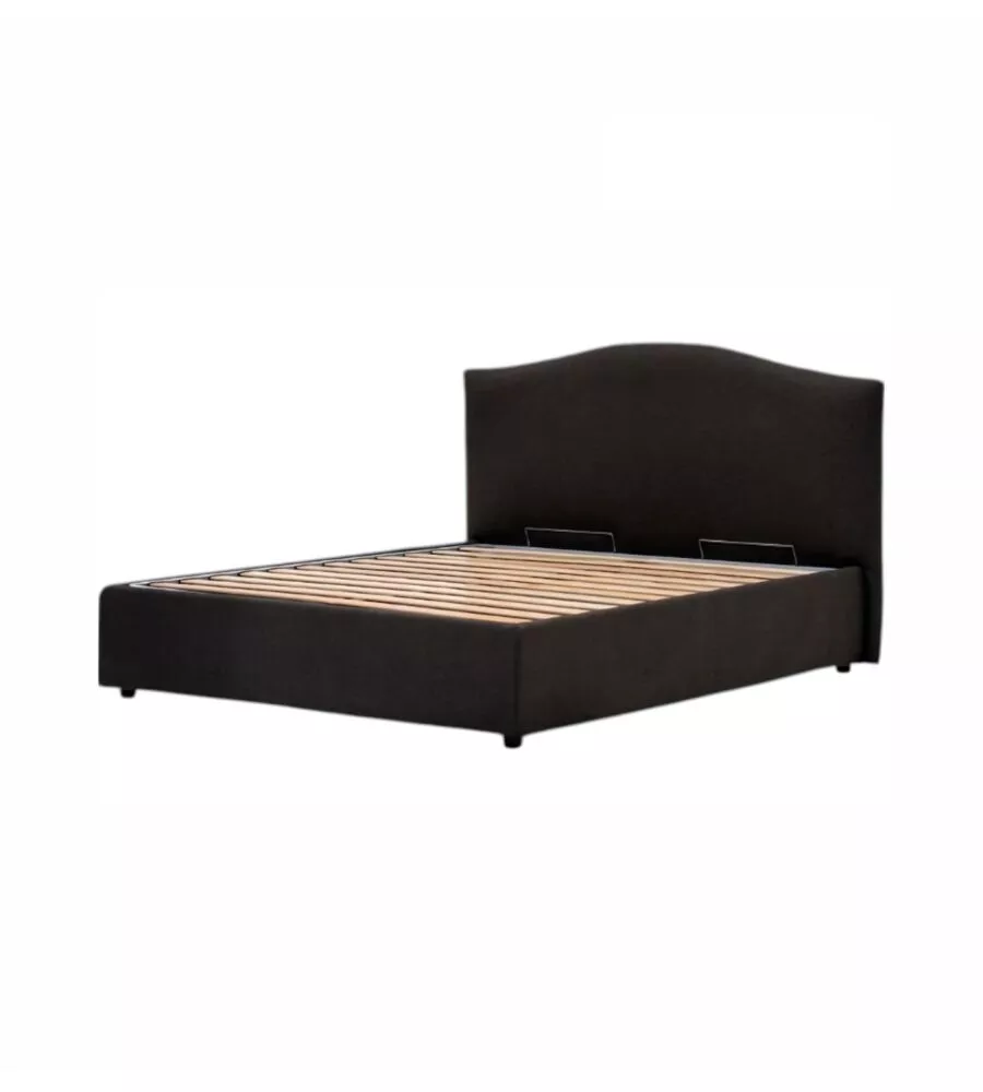 Letto matrimoniale contenitore "hill" antracite 160x190 cm