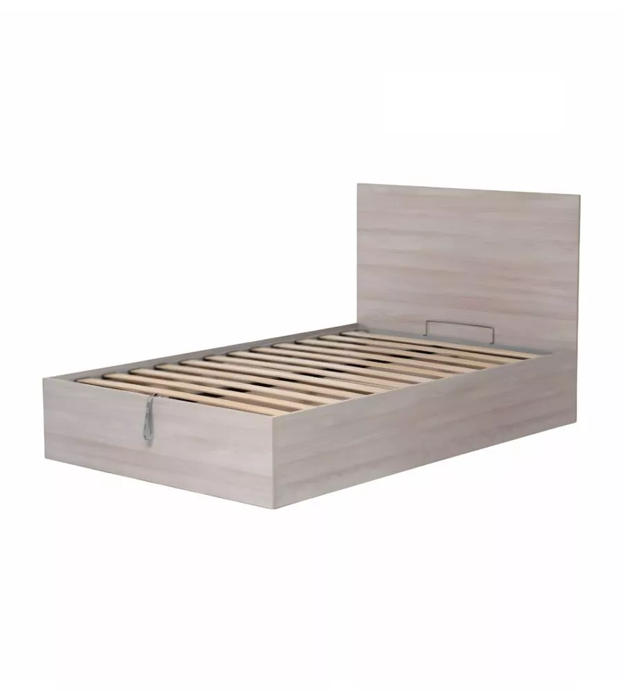 Letto piazza e mezza contenitore "hi box" olmo naturale 120x190 cm