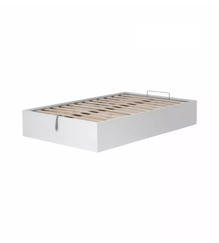 Letto piazza e mezza contenitore "bed box" bianco 120x190 cm