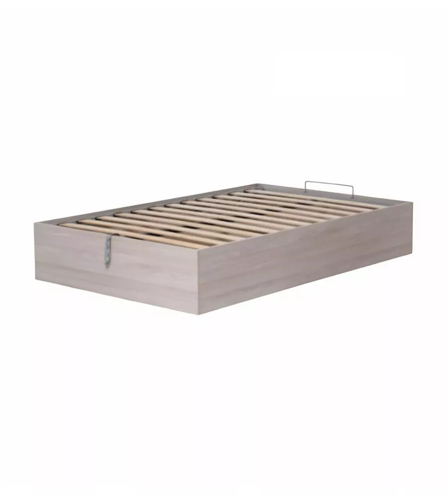 Letto piazza e mezza contenitore "bed box" olmo naturale 120x190 cm