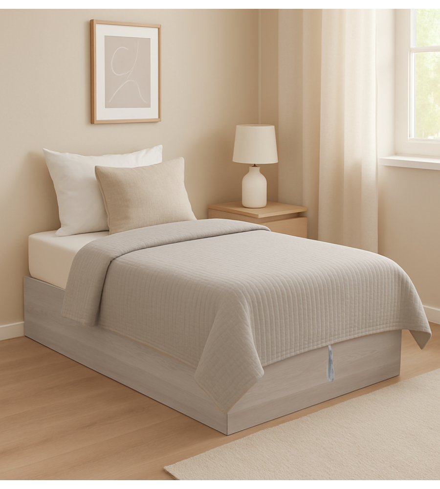 Letto singolo contenitore "bed box" olmo naturale 90x190 cm