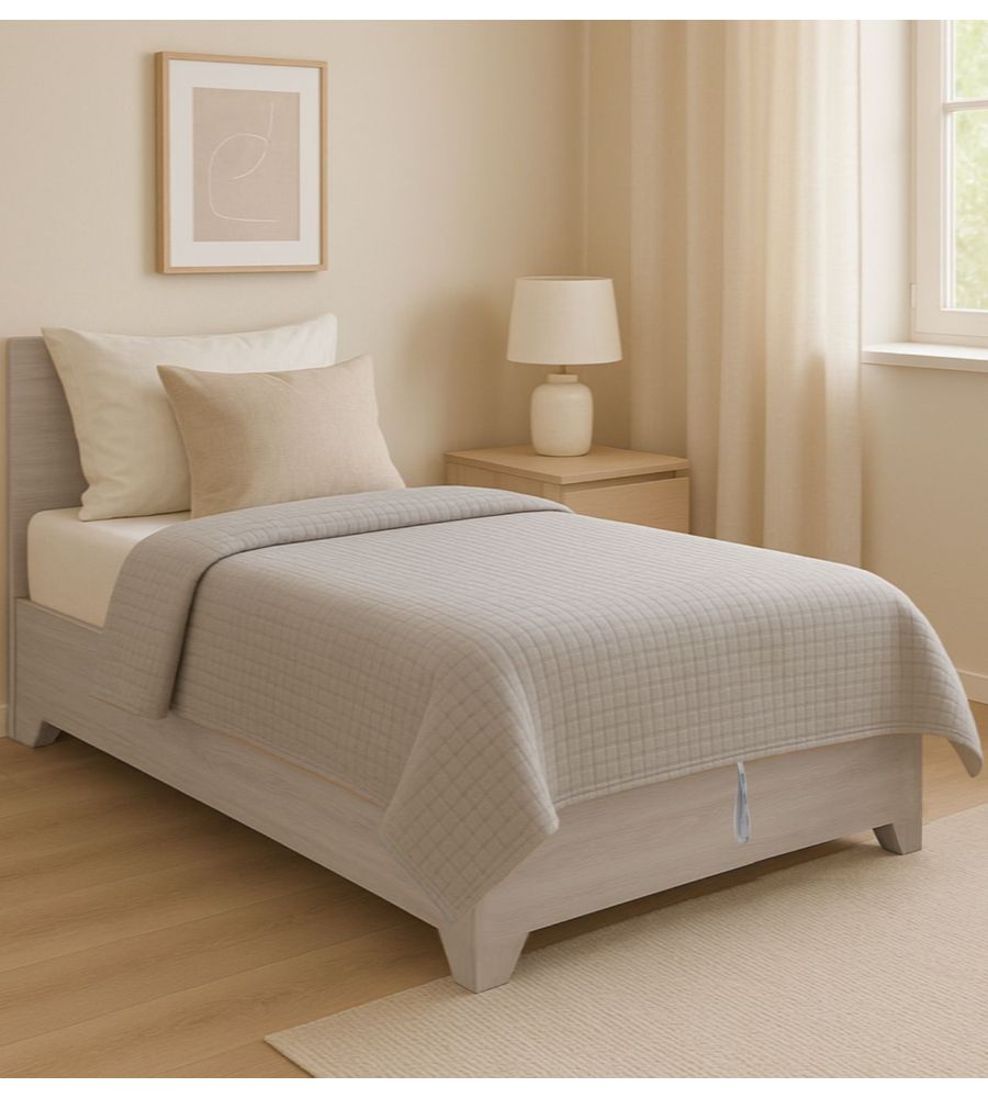 Letto piazza e mezza contenitore con piedini "hi box" olmo naturale 120x190 cm