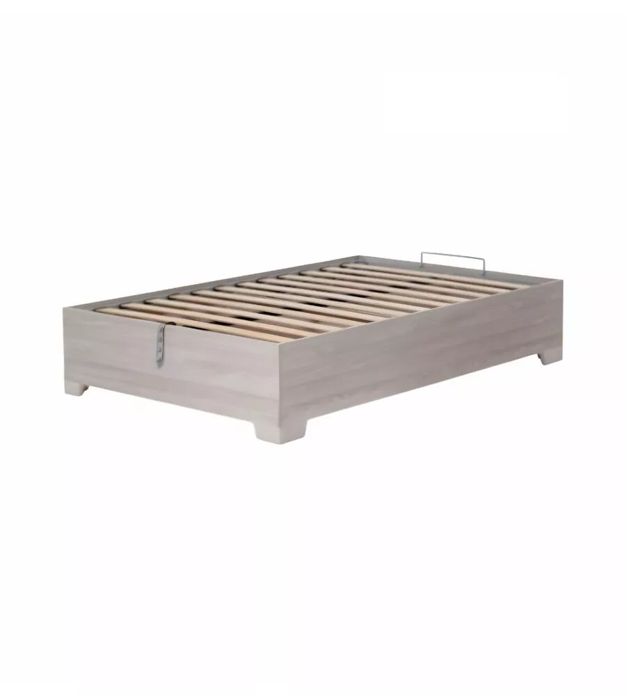 Letto piazza e mezza contenitore con piedini "bed box" olmo naturale 120x190 cm