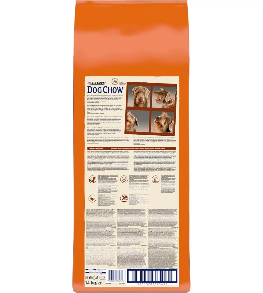Crocchette per cani purina "dog chow mature senior" anziano di tutte le taglie con agnello 14 kg