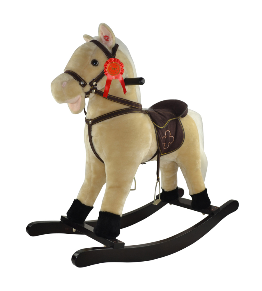 Cavallo A Dondolo Per Bambini Con Suoni, Beige in vendita online