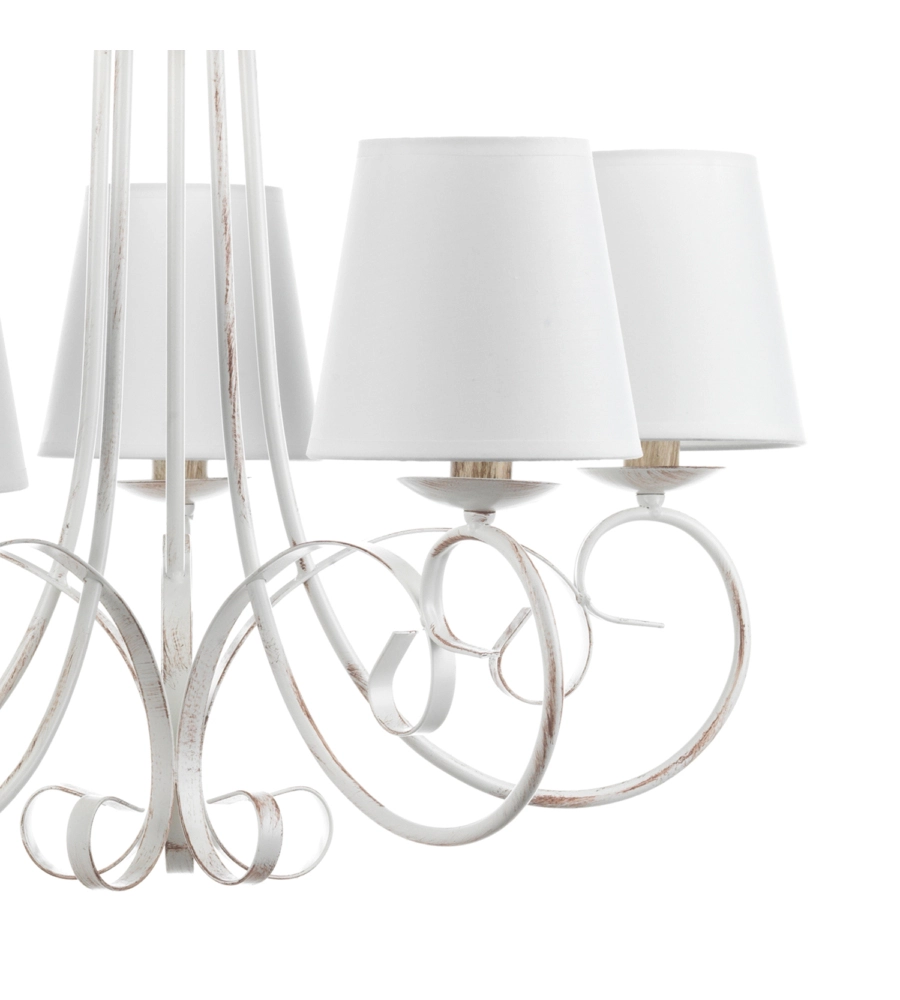 Lampadario "pompei" con 5 punti luce in metallo, e14