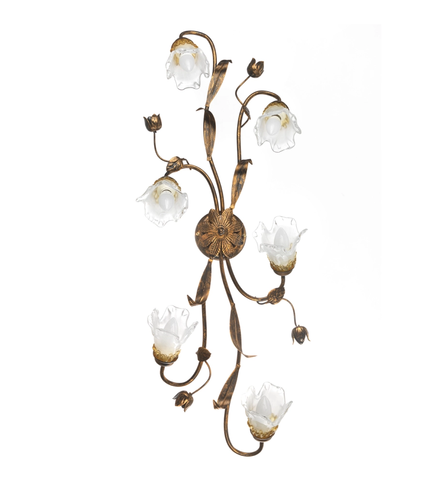 Plafoniera "arianna" 6 luci color bronzo, e14