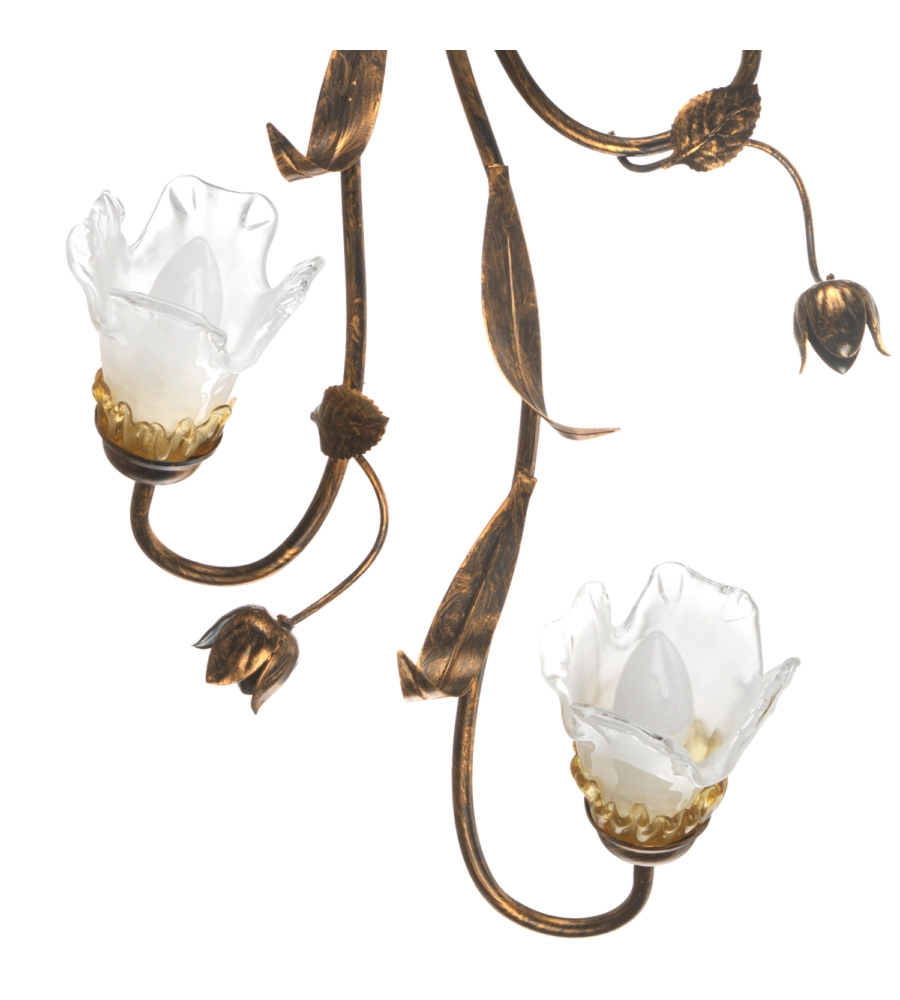 Plafoniera "arianna" 6 luci color bronzo, e14