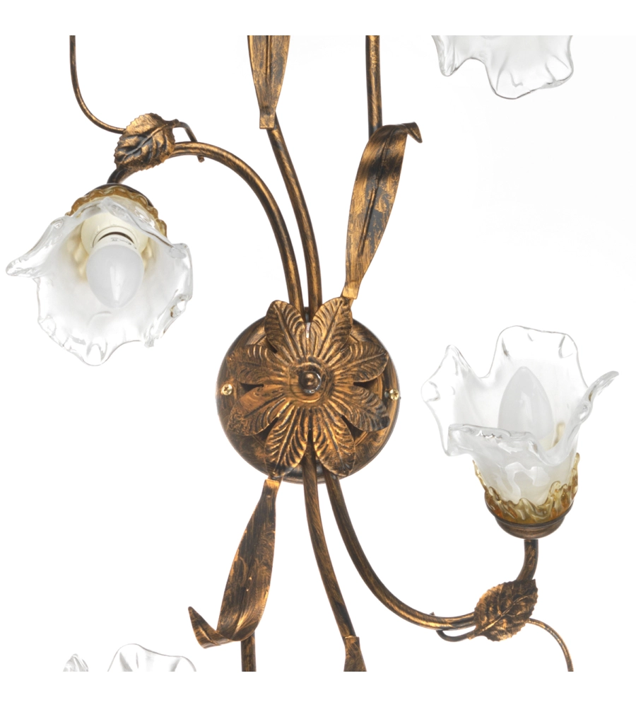 Plafoniera "arianna" 6 luci color bronzo, e14
