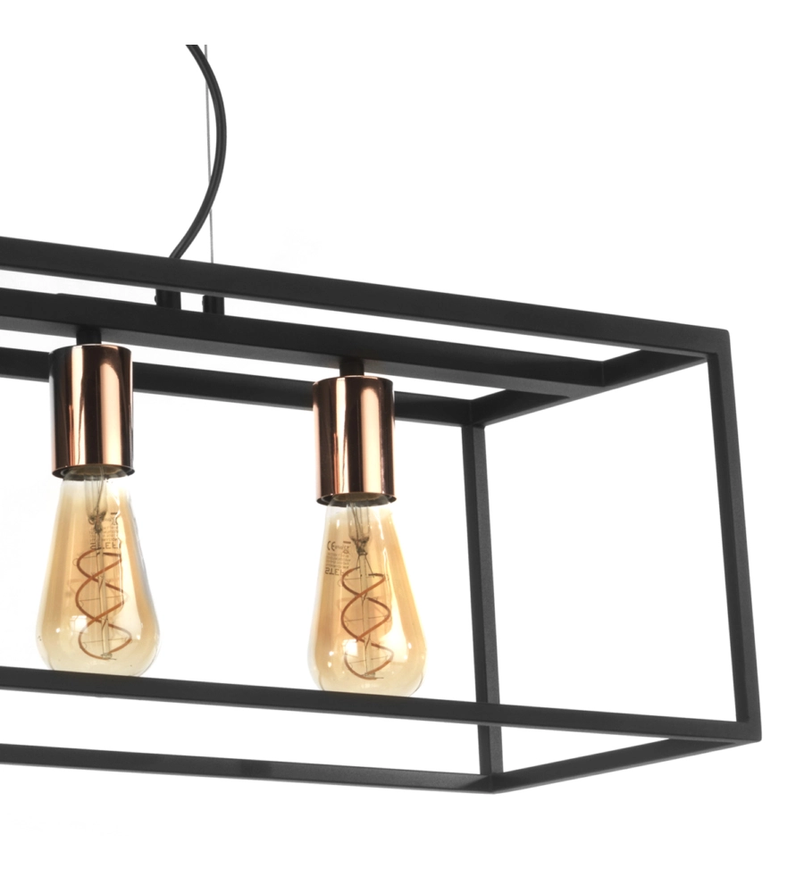 Lampada a sospensione "floki" in metallo nero, e27