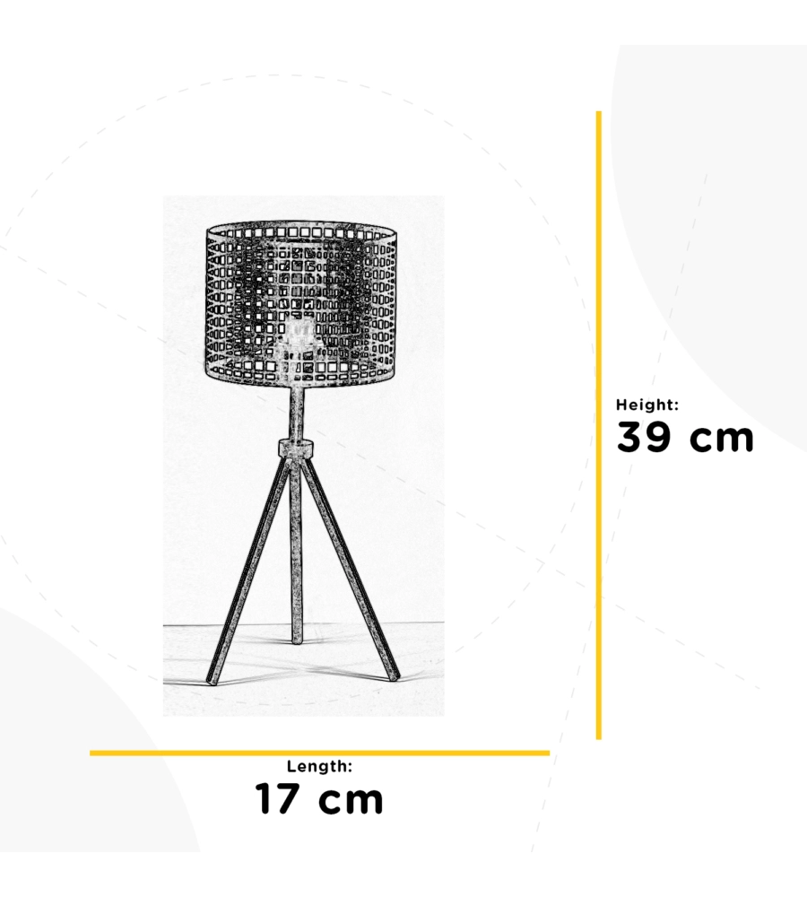 Lampada da tavolo 'flam' in metallo grigio, e14