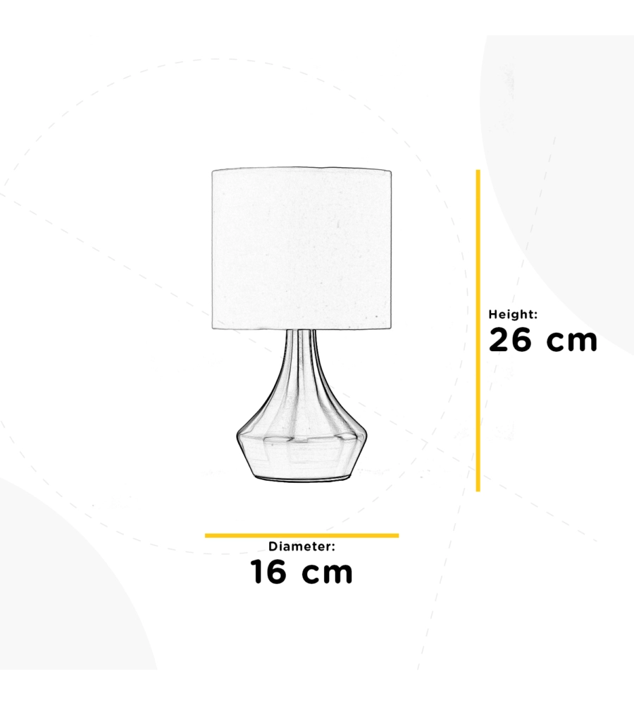 Lampada da tavolo ottone con paralume bianco, e14