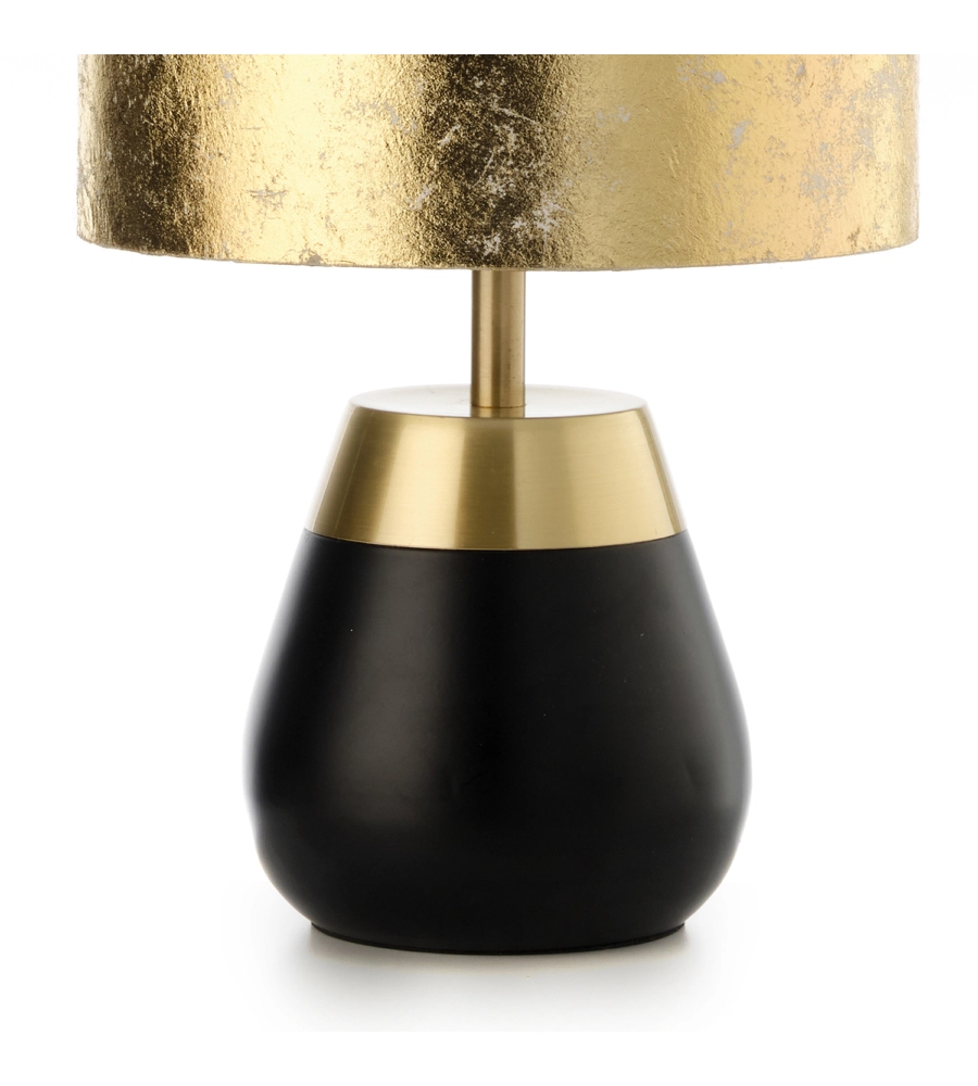 Lampada "kint" in metallo nera e oro, e27