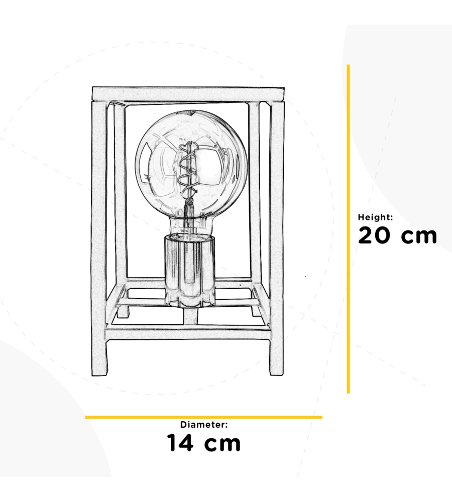 Lampada da tavolo 'floki' in metallo nero, e27