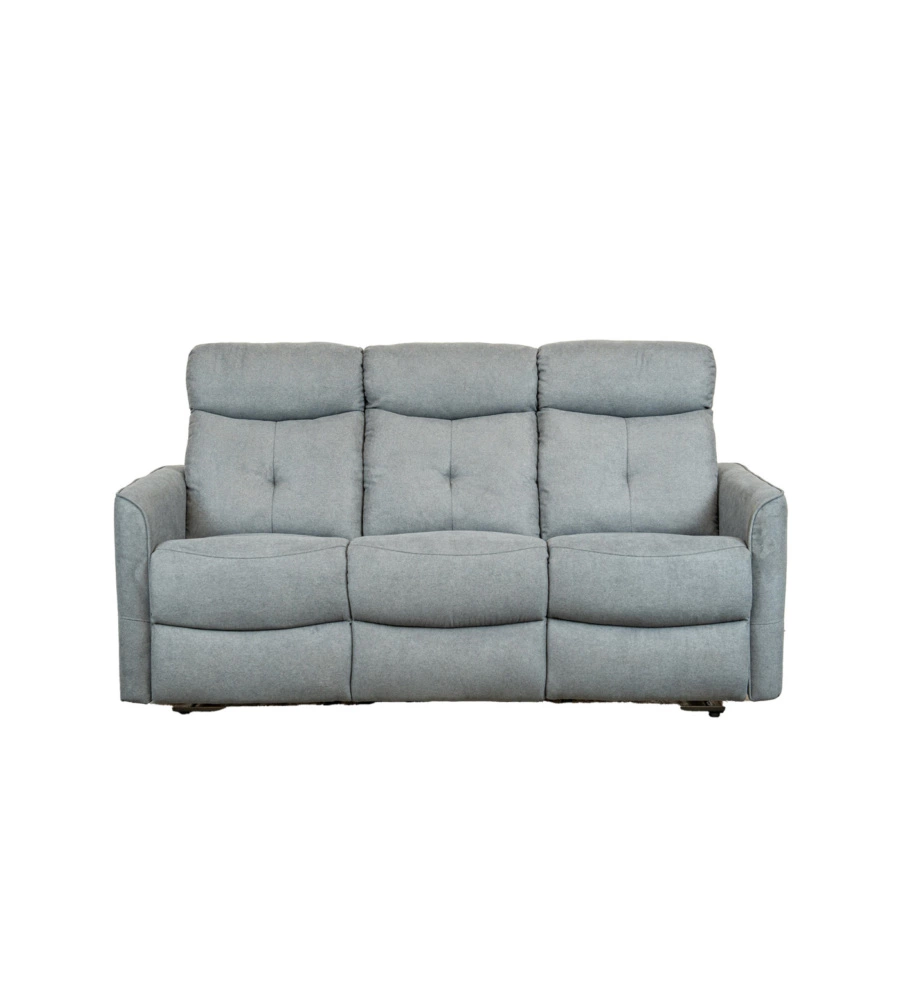 Divano 3 posti "mia" con recliner manuale grigio antracite 179x90x101 cm