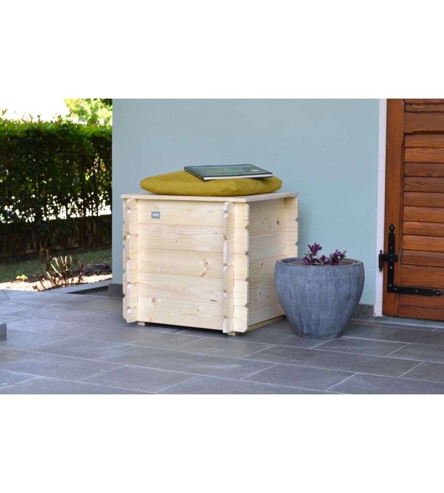 Baule da esterno alce "gaia" in legno 99 lt 60x60x54cm